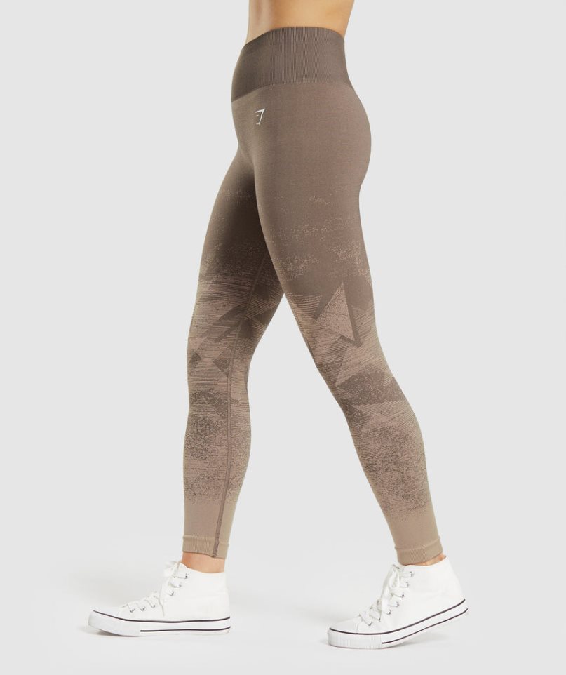 Women's Gymshark Adapt Ombre Seamless Leggings Brown | NZ 1QOUMV